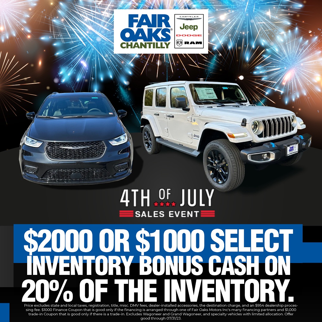 $2000 or $1000 Select Inventory Bonus Cash on 20% of the inventory