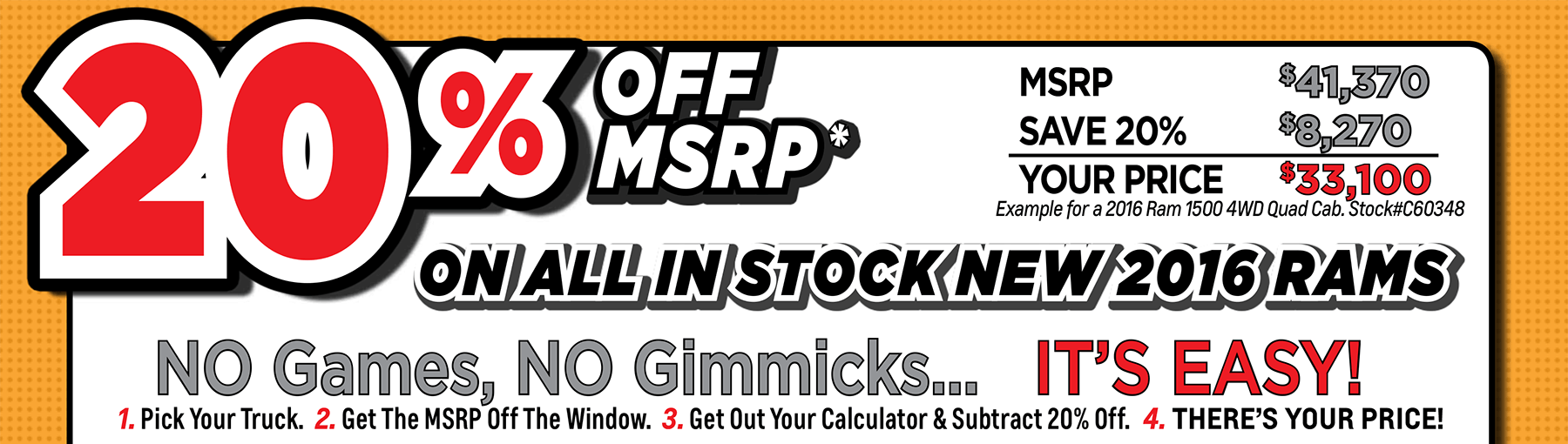 2016 October Specials Progressive Chrysler Dodge Jeep Ram Off Msrp Offer Includes All Ram Jeep Factory Rebates Plus Dealer S Additional In Stock Models This Cannot Be Combined